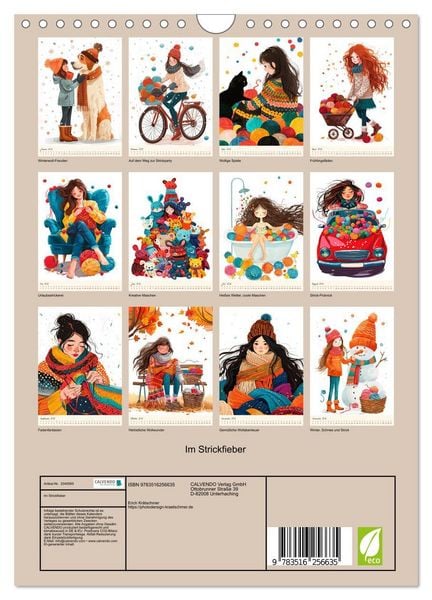 Produktbild: Im Strickfieber (Wandkalender 2026 DIN A4 hoch), CALVENDO Monatskalender