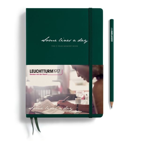 Produktbild: LEUCHTTURM1917 Some lines a day, 5-Jahres-Buch Medium (A5), Forest Green