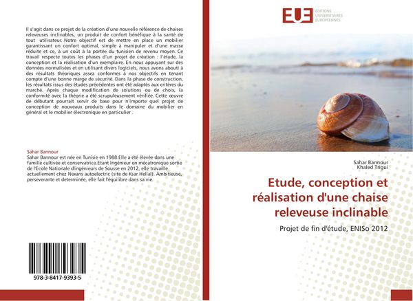Produktbild: Etude, conception et r&eacute;alisation d'une chaise releveuse inclinable