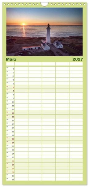 Produktbild: Familienplaner 2027 - D&auml;nemark - Mit dem Wohnmobil durch J&uuml;tland mit 5 Spalten (Wandkalender, 21 x 45 cm) CALVENDO