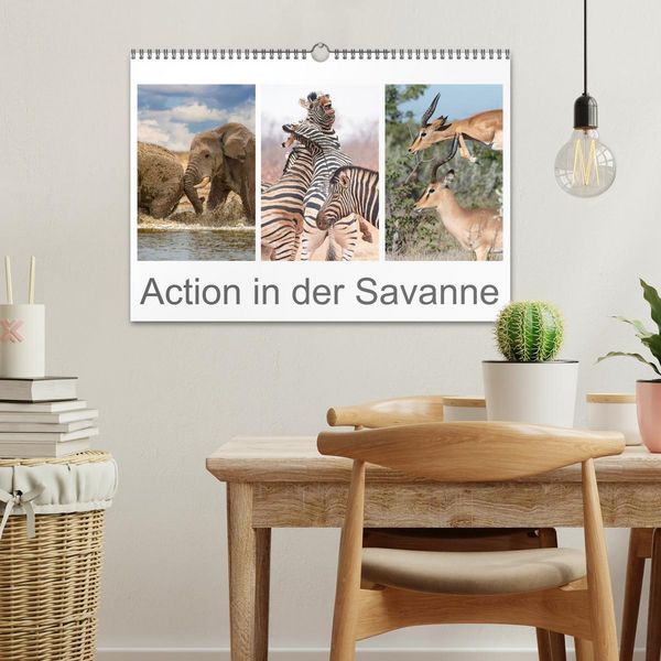 Produktbild: Action in der Savanne (Wandkalender 2026 DIN A3 quer), CALVENDO Monatskalender