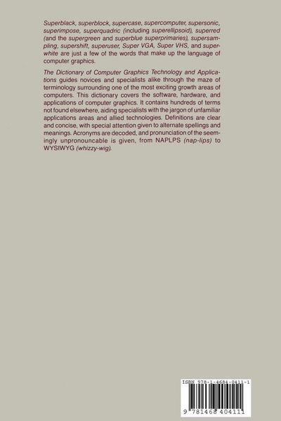 Produktbild: The Dictionary of Computer Graphics Technology and Applications