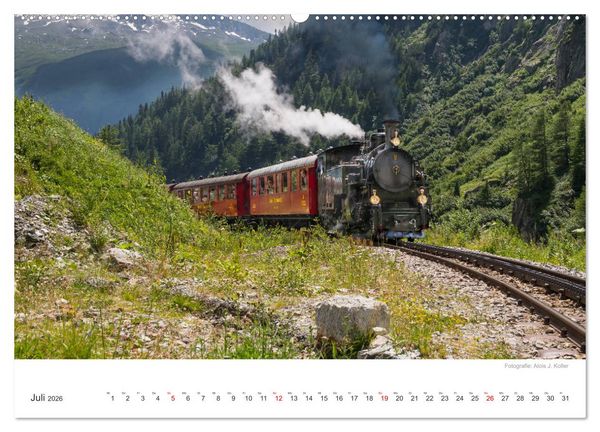 Produktbild: Dampfbahn Furka 2026 (hochwertiger Premium Wandkalender 2026 DIN A2 quer), Kunstdruck in Hochglanz