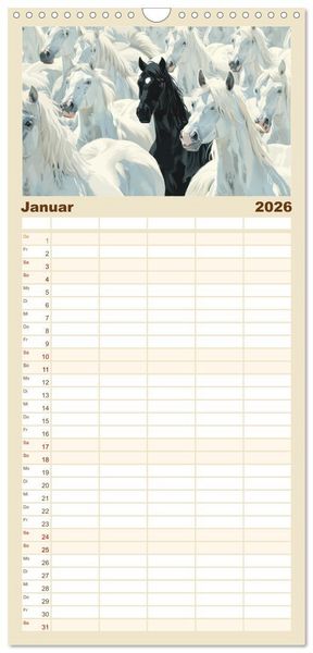 Produktbild: Familienplaner 2026 - Hervorstechen ist Trumpf mit 5 Spalten (Wandkalender, 21 x 45 cm) CALVENDO