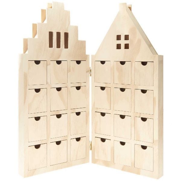 Produktbild: Adventskalender-Haus, mit 24 Schubladen,