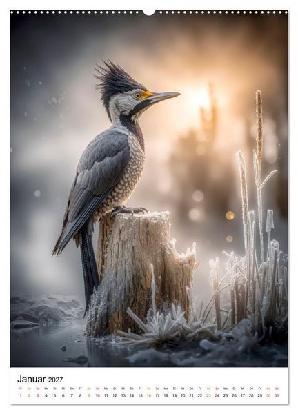 Produktbild: Tiere im Winter - eisige Eleganz (hochwertiger Premium Wandkalender 2027 DIN A2 hoch), Kunstdruck in Hochglanz