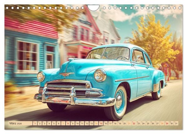 Produktbild: Amerikas rollende Legenden &ndash; Retro-Design trifft Nostalgie (Wandkalender 2026 DIN A4 quer), CALVENDO Monatskalender