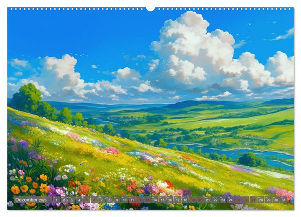Produktbild: Spaziergang durch Anime Welten (Wandkalender 2026 DIN A2 quer), CALVENDO Monatskalender