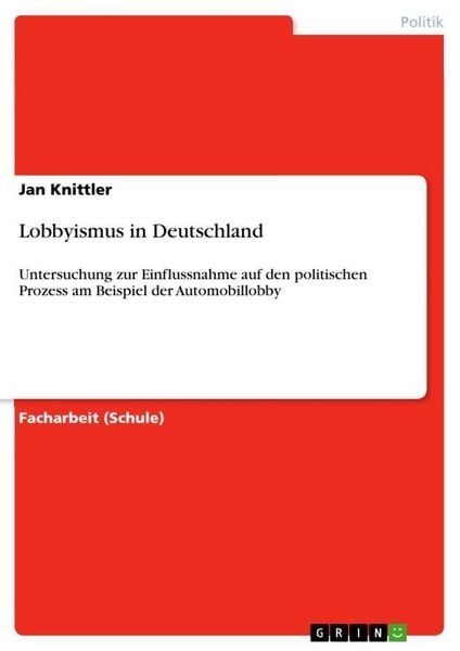 Produktbild: Lobbyismus in Deutschland