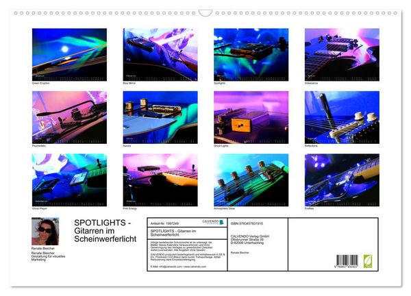 Produktbild: SPOTLIGHTS - Gitarren im Scheinwerferlicht (Wandkalender 2026 DIN A2 quer), CALVENDO Monatskalender