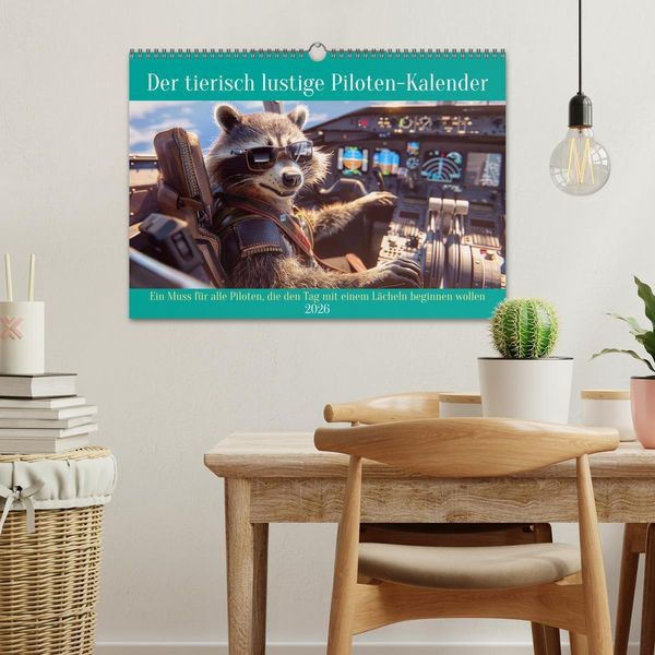 Produktbild: Der tierisch lustige Piloten-Kalender (Wandkalender 2026 DIN A3 quer), CALVENDO Monatskalender