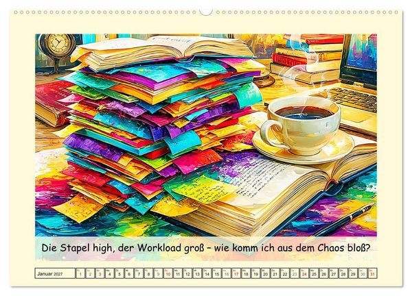 Produktbild: Bunter Office-Wahnsinn. Denglish und Daily Struggles (Wandkalender 2027 DIN A2 quer), CALVENDO Monatskalender