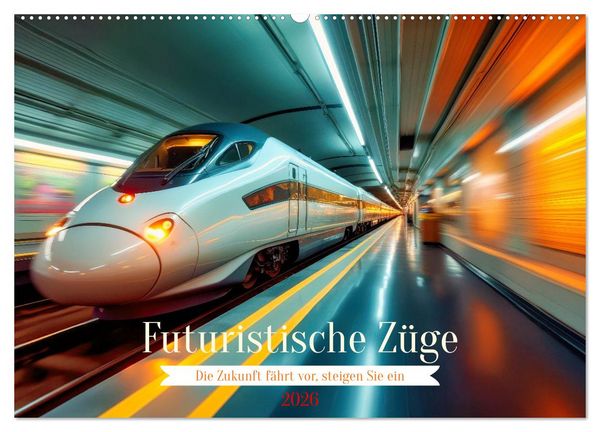 Produktbild: Futuristische Z&uuml;ge (Wandkalender 2026 DIN A2 quer), CALVENDO Monatskalender