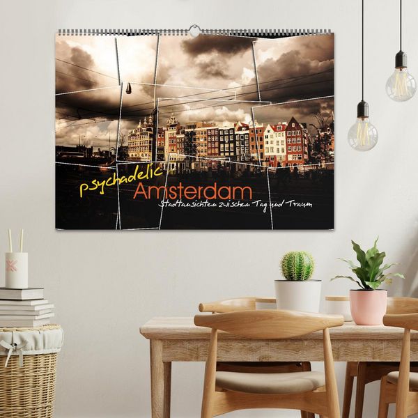 Produktbild: psychadelic Amsterdam - Stadtansichten zwischen Tag und Traum (Wandkalender 2026 DIN A2 quer), CALVENDO Monatskalender