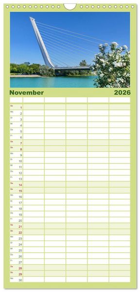 Produktbild: Familienplaner 2026 - Andalusien, blaues Meer und historische Bauwerke mit 5 Spalten (Wandkalender, 21 x 45 cm) CALVENDO