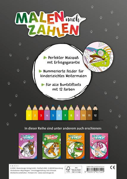 Malen nach Zahlen ab 7: Wilde Tiere