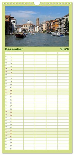 Produktbild: Familienplaner 2026 - Venedig mit 5 Spalten (Wandkalender, 21 x 45 cm) CALVENDO