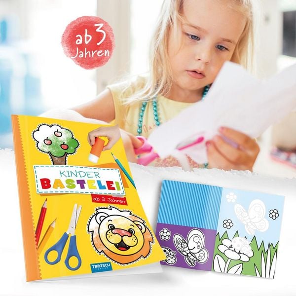 Produktbild: Tr&ouml;tsch Bastelbuch mit Bastelb&ouml;gen Kinderbastelei ab 3 Jahren