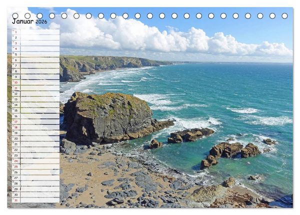 Produktbild: Cornwall. Terminkalender (Tischkalender 2026 DIN A5 quer), CALVENDO Monatskalender