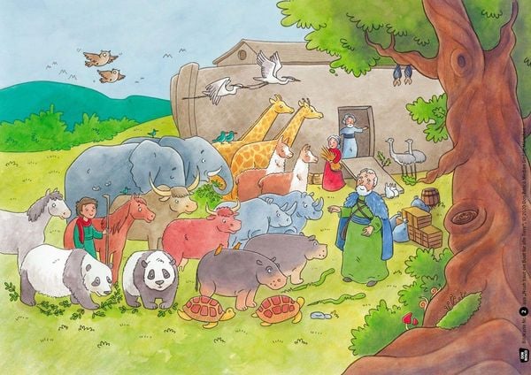 Produktbild: Noah baut ein Boot f&uuml;r alle Tiere. Kamishibai Bildkartenset