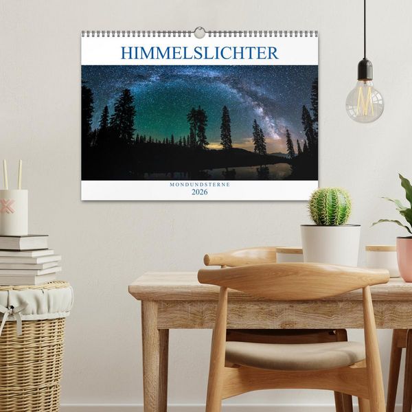Produktbild: Himmelslichter - Mond und Sterne (Wandkalender 2026 DIN A3 quer), CALVENDO Monatskalender