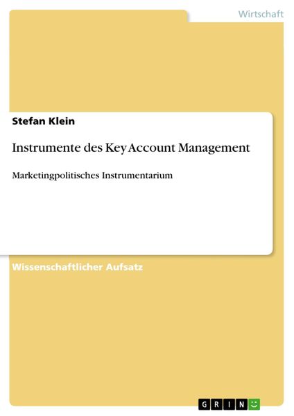 Produktbild: Instrumente des Key Account Management