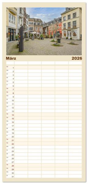 Produktbild: Familienplaner 2026 - Aachen Impressionen mit 5 Spalten (Wandkalender, 21 x 45 cm) CALVENDO