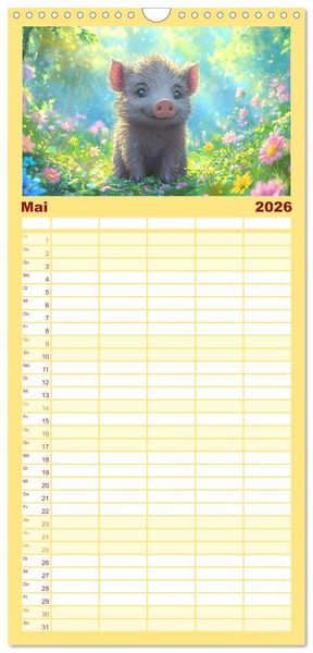 Produktbild: Familienplaner 2026 - Willkommen im Wunderwald. Zauberhafte Abenteuer mit tierischen Freunden mit 5 Spalten (Wandkalender, 21 x 45 cm) CALVENDO
