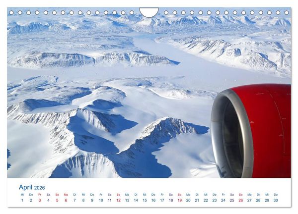 Produktbild: Polarflug Kurs Nordpol (Wandkalender 2026 DIN A4 quer), CALVENDO Monatskalender