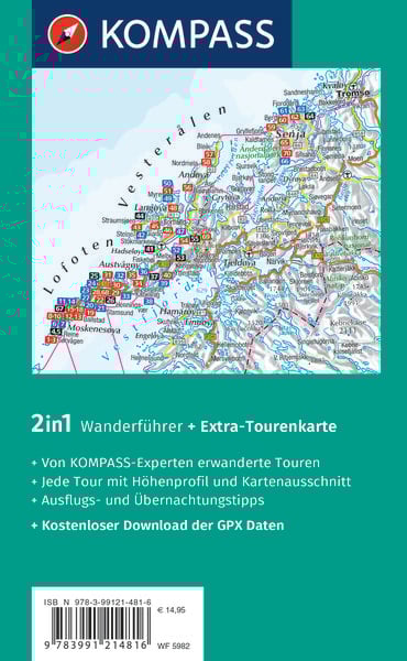 Produktbild: KOMPASS Wanderführer Lofoten, Vesterålen und Senja, 70 Touren mit Extra-Tourenkarte