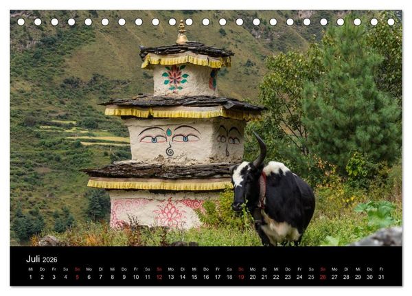 Produktbild: Buddhistische Ch&ouml;rten im Himalaya (Tischkalender 2026 DIN A5 quer), CALVENDO Monatskalender