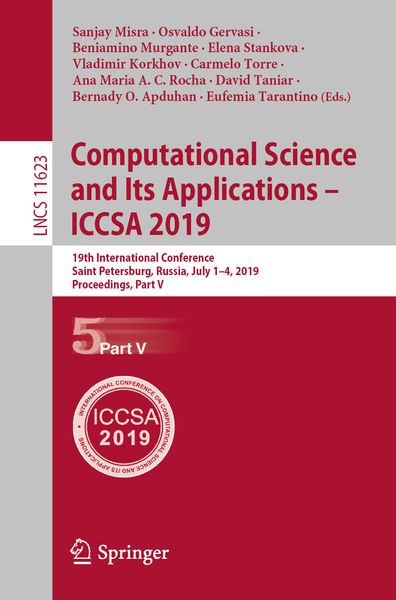 Produktbild: Computational Science and Its Applications &ndash; ICCSA 2019