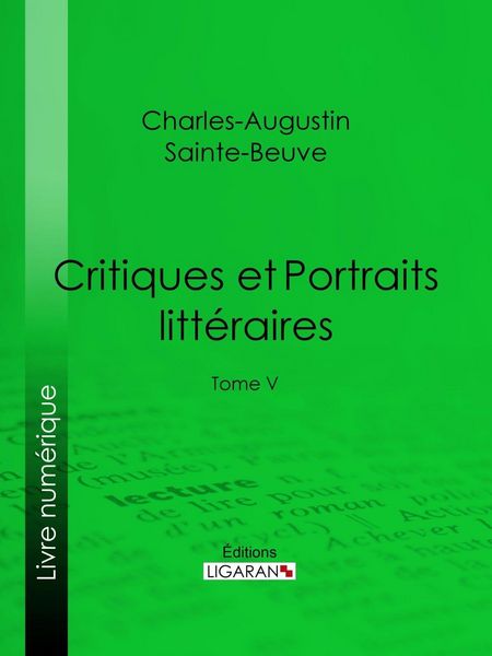 Produktbild: Critiques et Portraits litt&eacute;raires