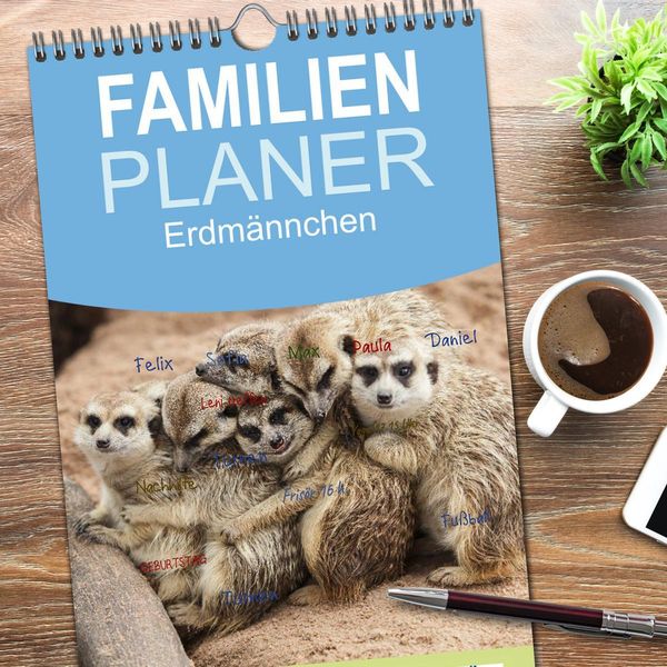 Produktbild: Familienplaner 2026 - Erdm&auml;nnchen mit 5 Spalten (Wandkalender, 21 x 45 cm) CALVENDO