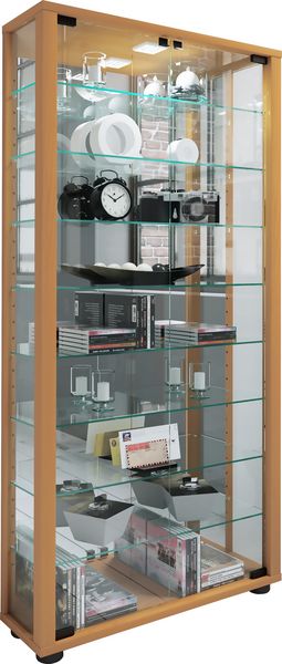 Produktbild: Glas Stand Vitrine Sammelvitrine Lumo Maxi Spiegel