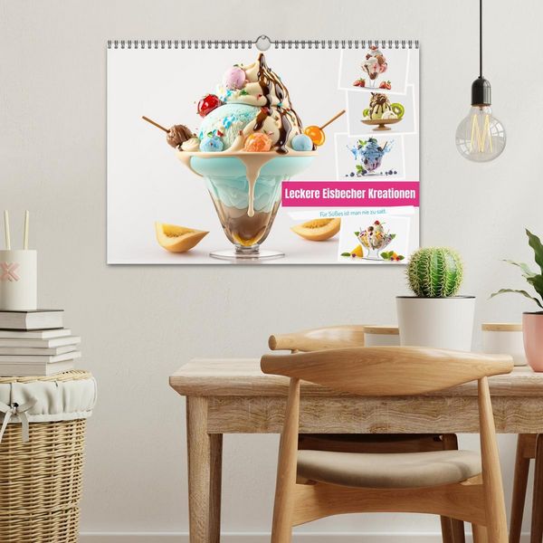 Produktbild: Leckere Eisbecher Kreationen (Wandkalender 2026 DIN A3 quer), CALVENDO Monatskalender