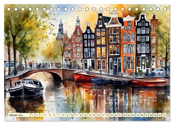 Produktbild: Zauberhafte Niederlande (Tischkalender 2026 DIN A5 quer), CALVENDO Monatskalender