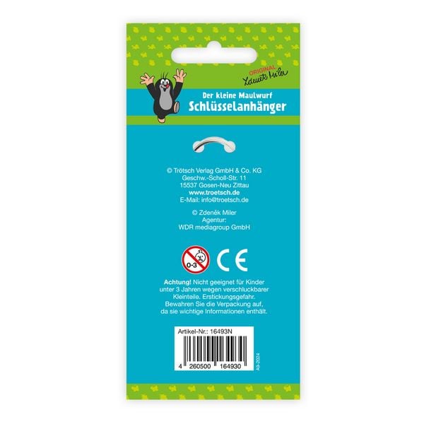 Produktbild: Tr&ouml;tsch Der kleine Maulwurf 3D Schl&uuml;sselanh&auml;nger Fallschirm