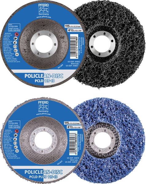 Produktbild: PFERD TOOLS 44698004 POLICLEAN PLUS PCLD Reinigungsvlies &Oslash; 125 x 13 m Bohrung &Oslash; 22.3 mm f&uuml;r grobe Reinigungsarbeiten 125 mm 1 St.