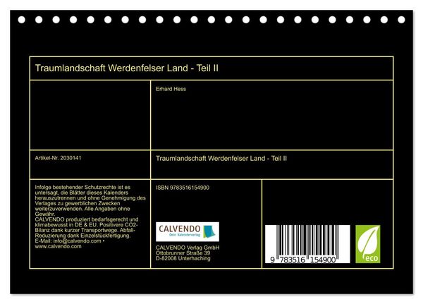 Produktbild: Traumlandschaft Werdenfelser Land - Teil II (Tischkalender 2026 DIN A5 quer), CALVENDO Monatskalender