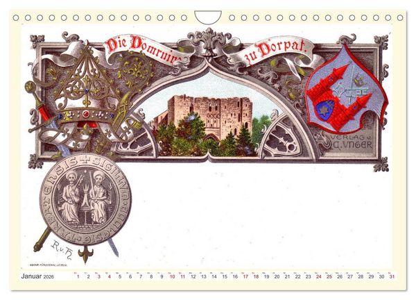 Produktbild: Gruss aus Dorpat - Tartu in historischen Ansichten (Wandkalender 2026 DIN A4 quer), CALVENDO Monatskalender