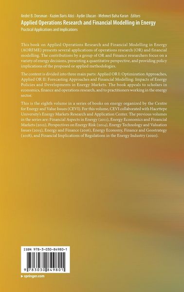 Produktbild: Applied Operations Research and Financial Modelling in Energy