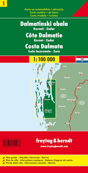 Produktbild: FuB Dalmatinische K&uuml;ste 01. Kornaten - Zadar 1 : 100 000