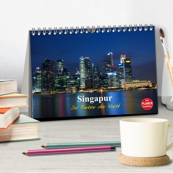 Produktbild: Singapur - Die Farben der Nacht (Tischkalender 2026 DIN A5 quer), CALVENDO Monatskalender