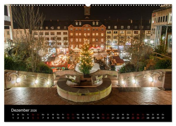 Produktbild: Pirmasens bei Nacht (hochwertiger Premium Wandkalender 2026 DIN A2 quer), Kunstdruck in Hochglanz