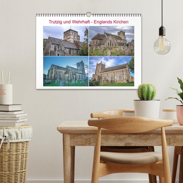 Produktbild: Trutzig und Wehrhaft - Englands Kirchen (Wandkalender 2026 DIN A3 quer), CALVENDO Monatskalender