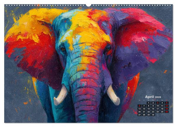 Produktbild: Tiere im Portr&auml;t - Aquarell Tierkalender f&uuml;r die ganze Familie (Wandkalender 2026 DIN A2 quer), CALVENDO Monatskalender
