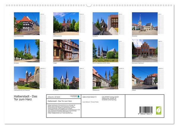 Produktbild: Halberstadt - Das Tor zum Harz (hochwertiger Premium Wandkalender 2026 DIN A2 quer), Kunstdruck in Hochglanz