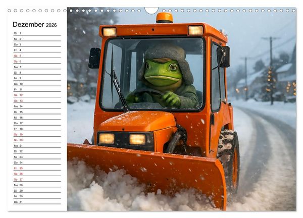 Produktbild: Frosch bei der Arbeit- Dienst nach Vorschrift (Wandkalender 2026 DIN A3 quer), CALVENDO Monatskalender