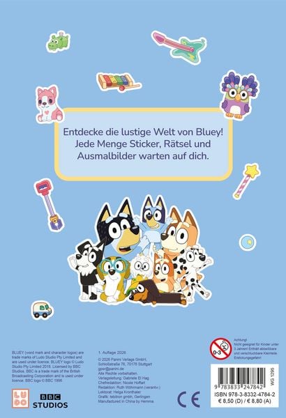 Produktbild: Bluey: Mein lustiger Kindergartenblock
